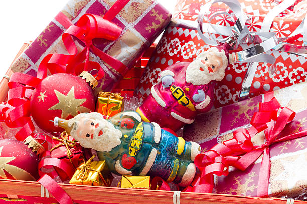 istock Basket with Christmas gifts 629278252