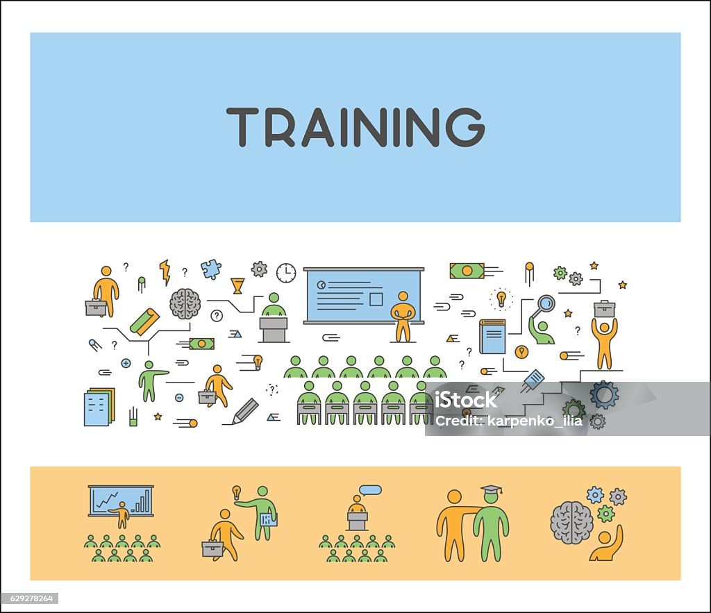 Training Vector Design Vector Line Design Concept For Training Stock Illustration - Download ...