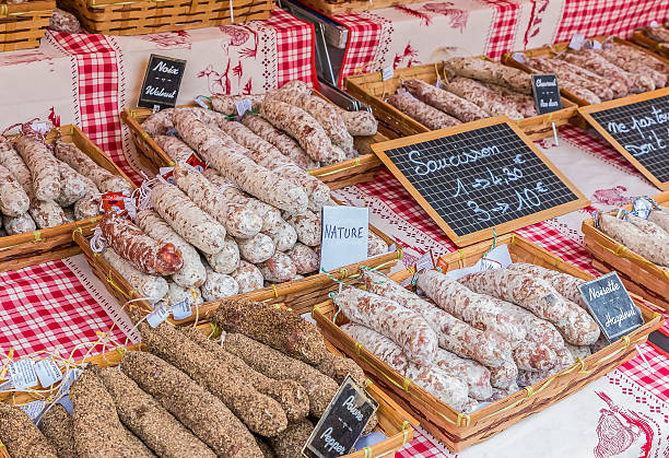 istock Sausage on a market stand in Nice 629285620