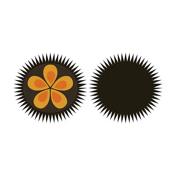 Vector illustration of Sea urchin flat icon logo aquatic natural food vector illustration