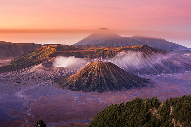 istock Mount Bromo twilight sky sunrise time with fog nature landscape 629293714
