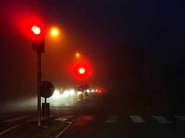 istock Traffic into the fog 629294210