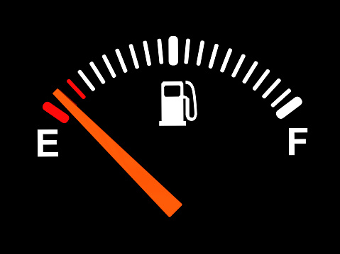 3d illustration of generic fuel meter over black background
