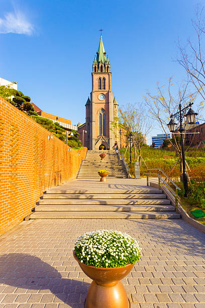 istock Myeongdong Cathedral Front Steps Plant Seoul 629303532