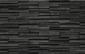 Black bricks slate texture background, slate stone wall texture