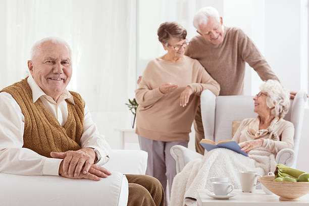 istock Senior man sitting in armchair 629304588