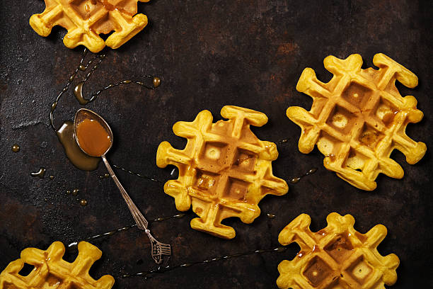 istock Homemade pumpkin waffles 629306314