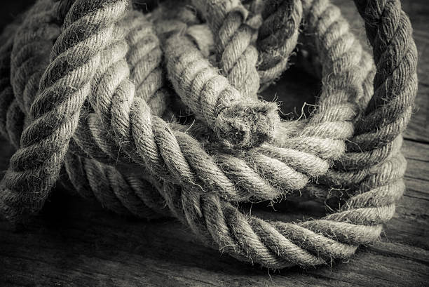 istock hemp rope tangle black and white photo - intricacy concept 629306490