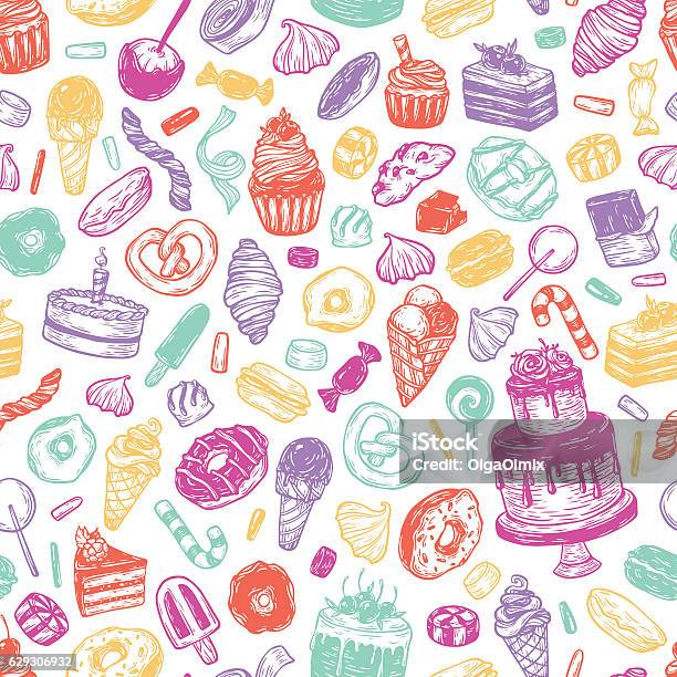 Sweets Vector Basic Vector Sweets Stock Illustration - Download Image Now - Backgrounds ...