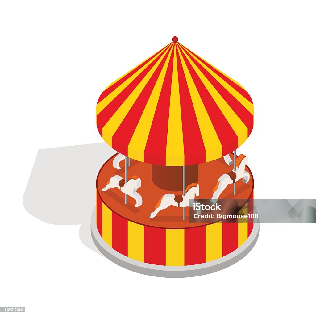 Carousel Isometric Carousel Isometric View Vector Stock Illustration - Download Image Now ...