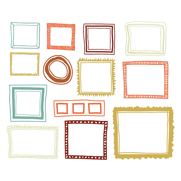 Set of color frames Vector illustration of a set of color frames doodle photos stock illustrations