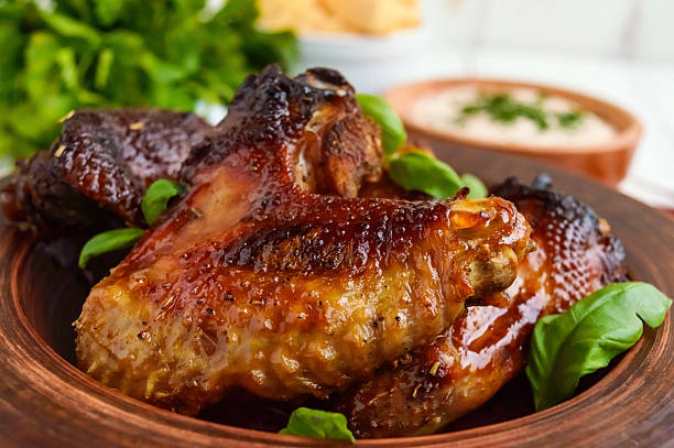 istock Fried wings (duck, chicken) in a honey glaze 629321400