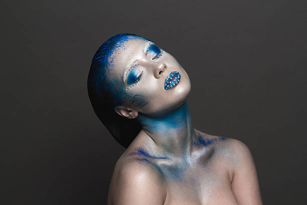 Cool Sexy Girl with Creative Festive Makeup.  
