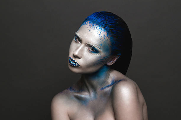 Cool Sexy Girl with Creative Festive Makeup.  