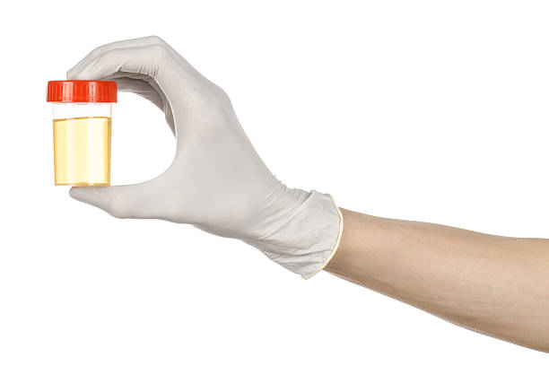 istock Medical theme: doctor's hand in white gloves holding a transpare 629322816