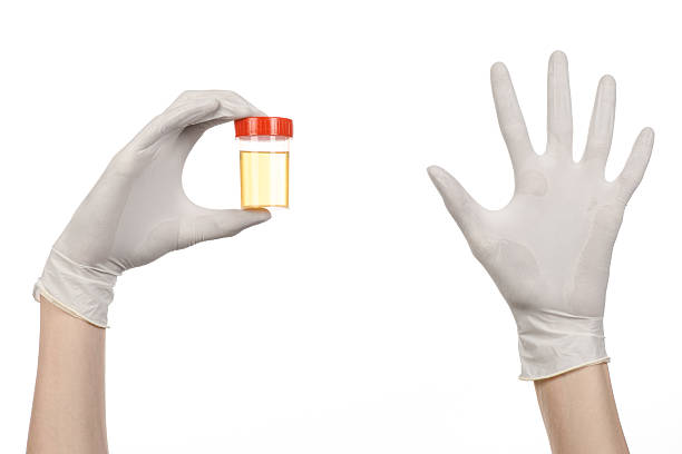 istock Medical theme: doctor's hand in white gloves holding a transpare 629323420