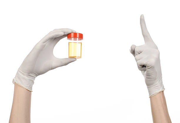 istock Medical theme: doctor's hand in white gloves holding a transpare 629323714