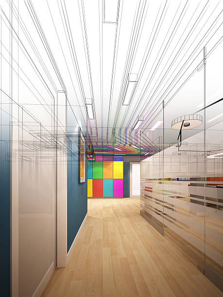istock sketch design of interior hall 629341276