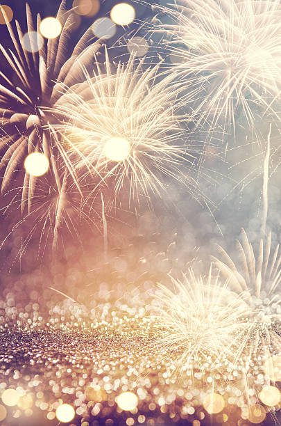 Vintage fireworks at New Year