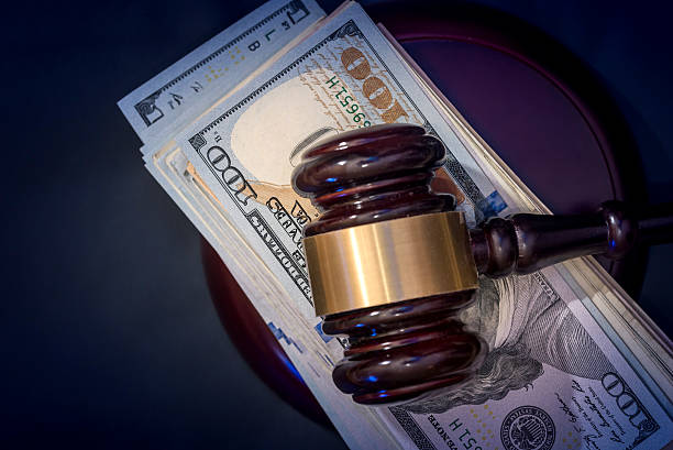 istock Judges or Auctioneers Gavel Or Hammer isolated on black 629342200