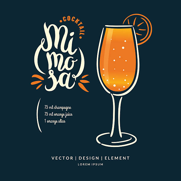 ilustraciones, imágenes clip art, dibujos animados e iconos de stock de etiqueta moderna de letras dibujadas a mano para cóctel. - cocktail orange cup juice