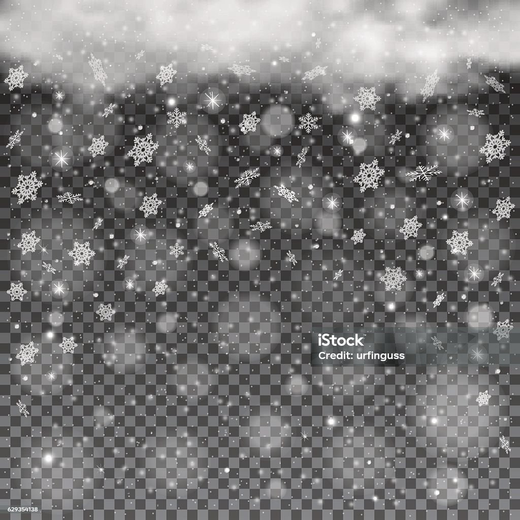 Snow Without Backround Falling Snow On A Transparent Background Stock Illustration - Download ...