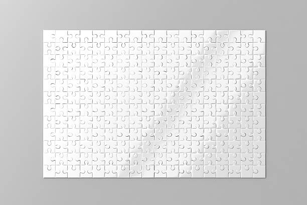 mockup de jogo de quebra-cabeças branco em branco - blank puzzle - fotografias e filmes do acervo