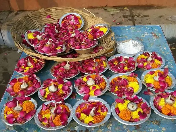 Candles lucky-charm  to burn on the ganges to Varanasi of  india