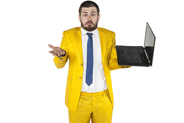 businessman does not know how to operate a wireless computer businessman does not know how to operate a wireless computer doe stock pictures, royalty-free photos & images