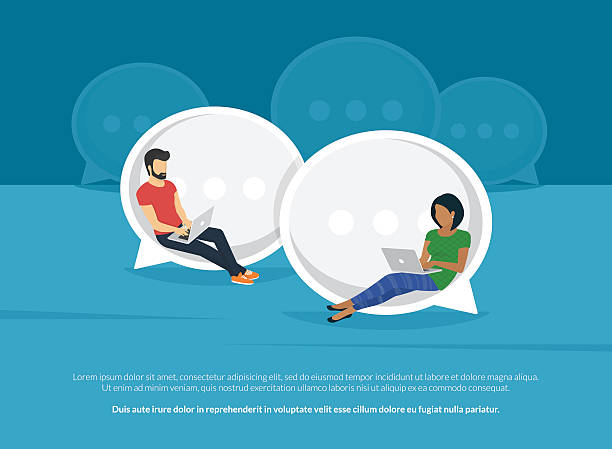 chat talk concept illustration - aşk bulma sitesi illüstrasyonlar stock illustrations
