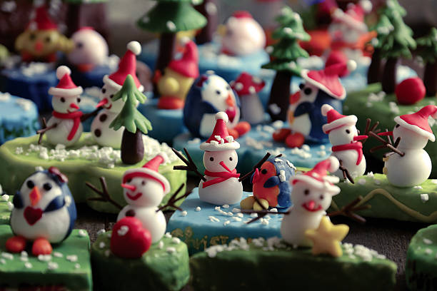 istock Merry Christmas background with Xmas ornament from clay 629368752
