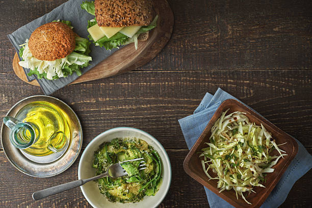 Different healthy snacks  on the wooden table