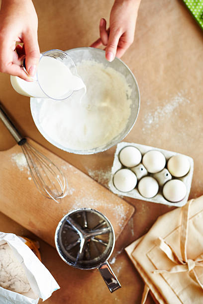 istock Pouring milk into the mixing bowl 629376032