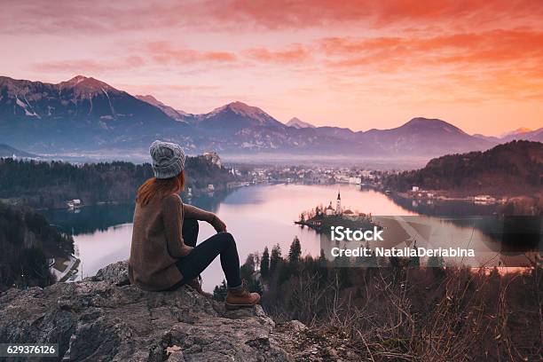 Travel Slovenia Europe Stock Photo - Download Image Now - Travel, Winter, Hiking