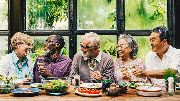 istock Senior Group Relax Lifestyle Dinning Concept 629384356