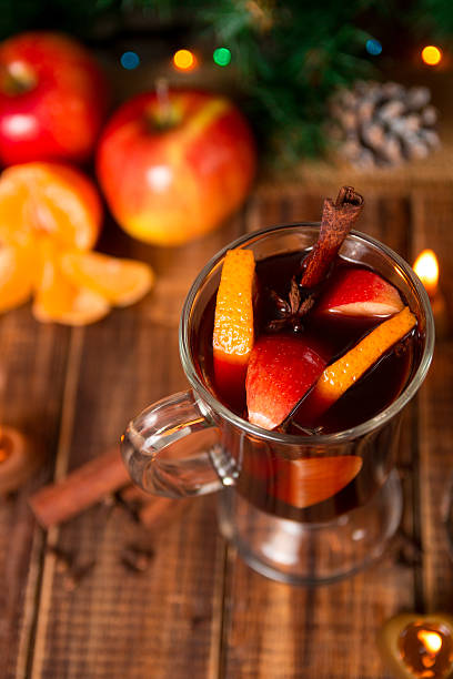 istock Christmas decoration,mulled wine in background 629387196