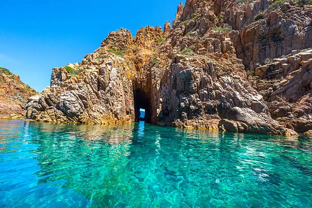 Calanches de Piana in Corsica, France, late spring.