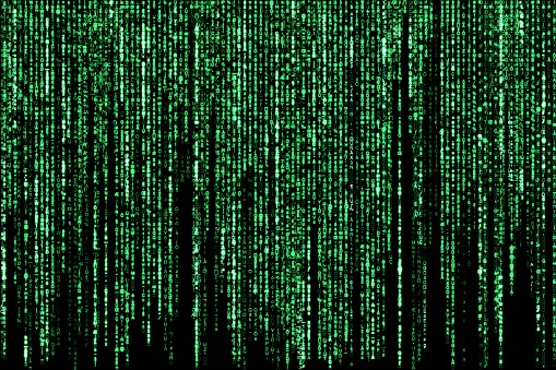 Matrix background, ideal to use to create digital composite about cyberpunk, cyberspace, hacking and other computer related topics.
