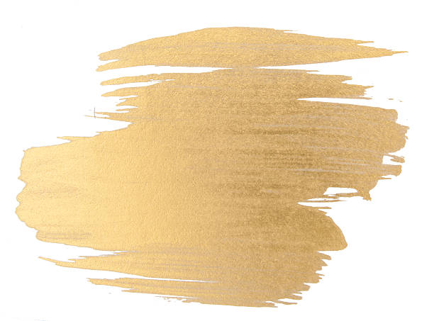 istock Gold watercolor texture brush stroke 629403972