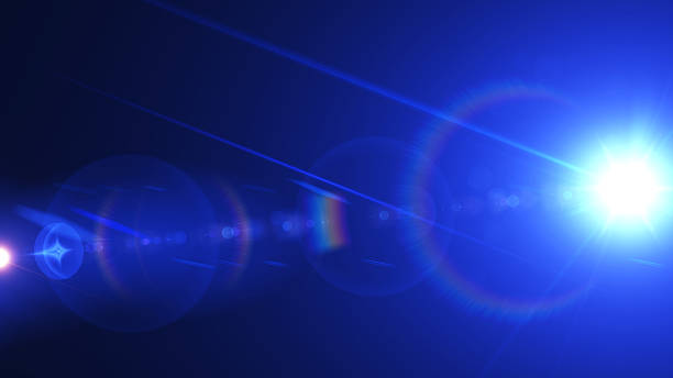 istock Digital lens flare effect in space. on black background. 629404202