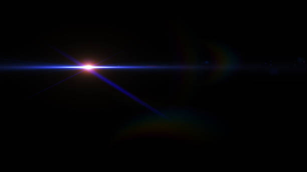 istock Digital lens flare effect in space. on black background. 629404320