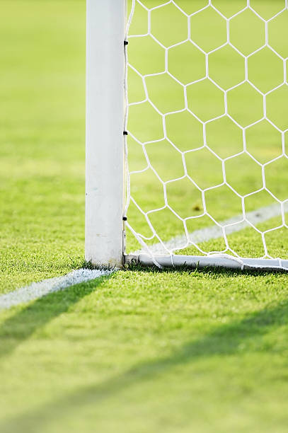 istock Soccer goal post detail 629405536