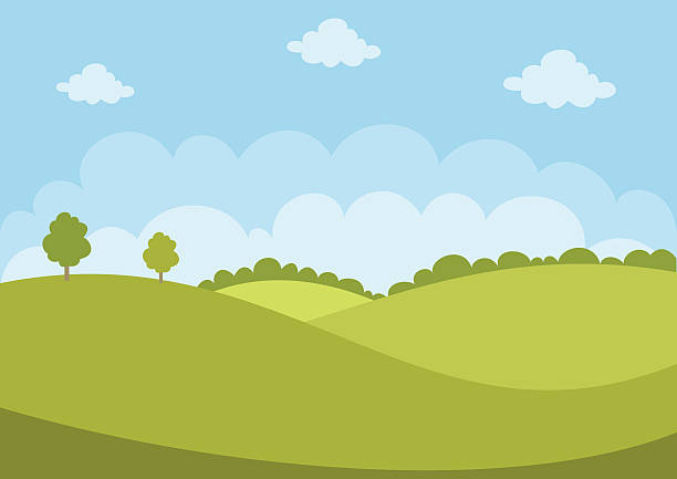 zielony krajobraz  - mountain hill sky cloud stock illustrations