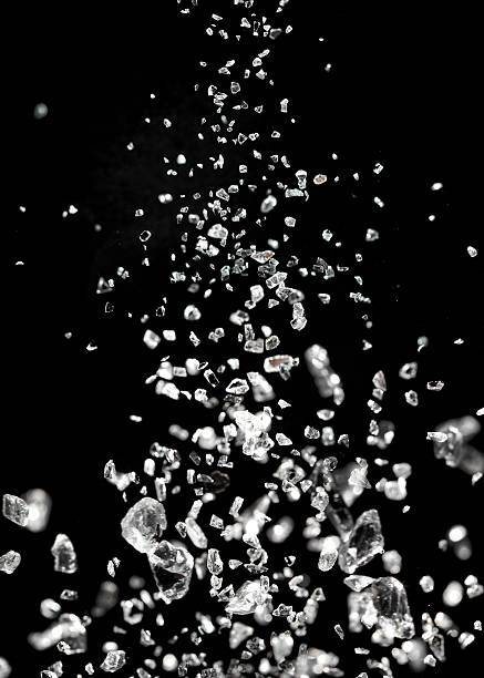 istock Crushed ice or glass on black background 629411756