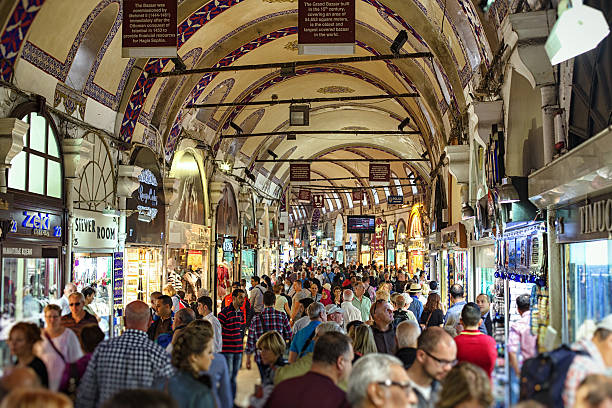istock Grand Bazaar in Istanbul with unidentified people. 629414026