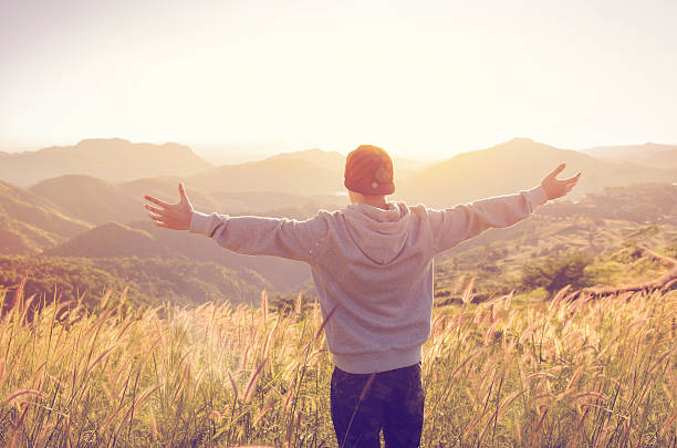 istock Happy Freedom in sunrise nature 629420242