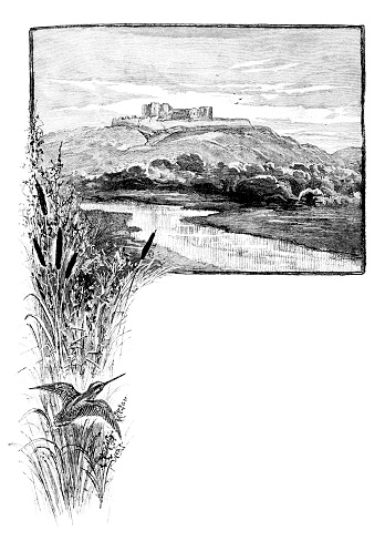 Robert the Bruce, Stirling's Towers by James Bolivar Manson from an 1886 antique book \