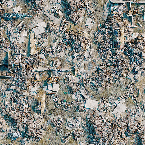 destroyed city land background