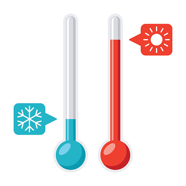 Thermometer Vector Illustration The thermometer vector illustration in flat style heat temperature stock illustrations