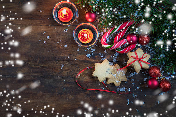 istock Christmas and New Year dark composition 629436116